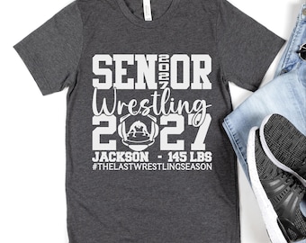 Custom Wrestling Senior 2027 Shirt, Personalized Wrestler Name T-shirt, Senior Wrestling 2027
