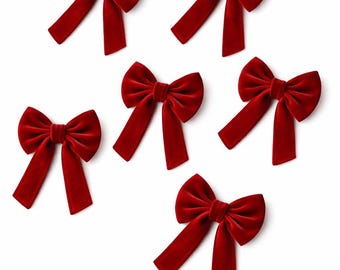 Luxuriöse Mini-Schleifen aus Samt für Weihnachtsbaum, Kranz & Geschenkverpackung | Wiederverwendbare Boho-Weihnachtsschleifen, festliche Dekoration für Zuhause