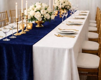 Luxus Samt Tischläufer für Hochzeit, Urlaub Dekor | Elegantes Weihnachts Umhang & Nussknacker Tafeln | Premium Soft Samt Esstisch Dekor