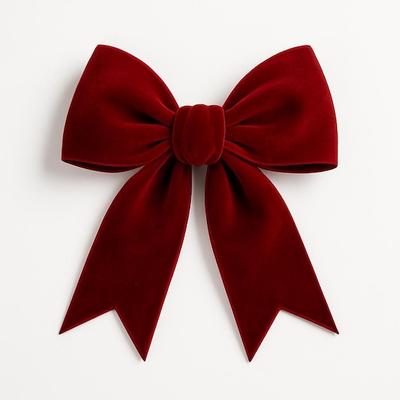 Elegant Red Velvet Bow | Boho Bow for Christmas Tree | Holiday Decoration Bow Topper | Velvet Gift Décor
