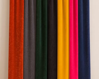 Luxury Velvet Curtains Panel | Custom Crushed Velvet Drapes | Farmhouse Living Room Curtain | Bedroom Window Treatment | Boho Velvet Curtain