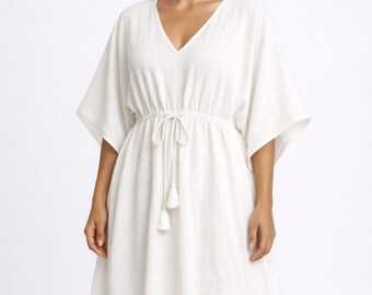 Boho Kaftan Dress for Women, Beach Cover Up Maxi Dress, Resort Wear Caftan, Loose Fit Summer Dress