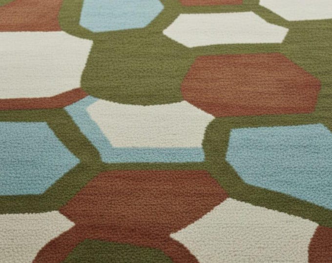 Modern Geometric Area Rug | Contemporary Colorful Carpet | Living Room & Entryway Rug | Handcrafted Floor Decor by Ayan Rugs India