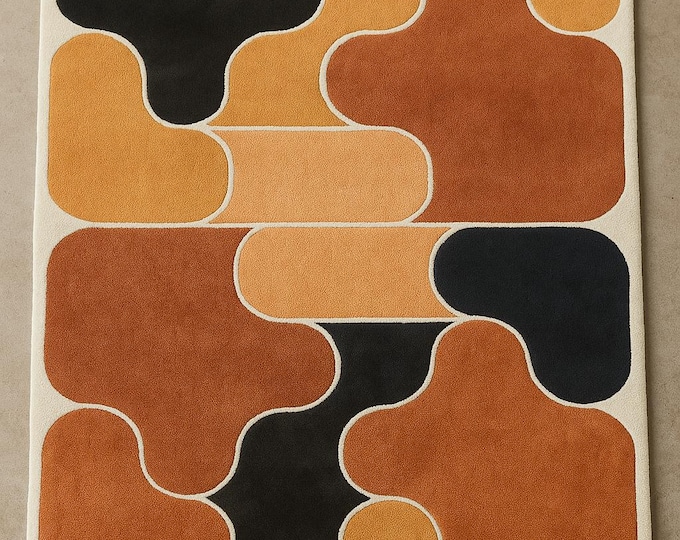 Retro Revival Home Decor Design handmade Tufted Woollen Rug