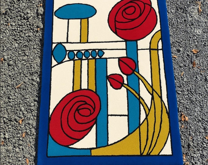 Abstract Floral Rug - Modern Geometric Art Rug for Home Décor