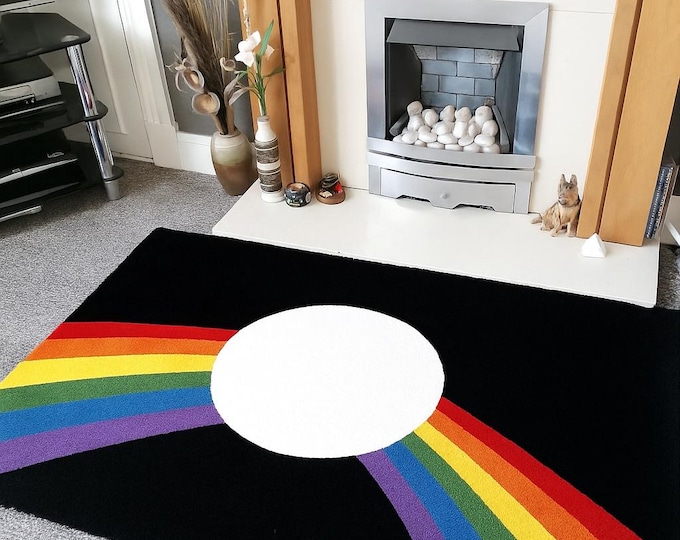 Modern Rainbow Beam Rug