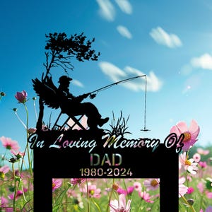 Personalized Fisherman Grave Marker, Fisherman Memorial Memorial Plaque, Custom Metal Tribute, Remembrance Gift For Dad.