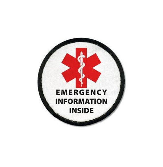 Emergency Information Inside Patch Medical Alert Symbol Cross First  Responder Medic Alert Patches First Aid Kit Hook Fastener Backing 