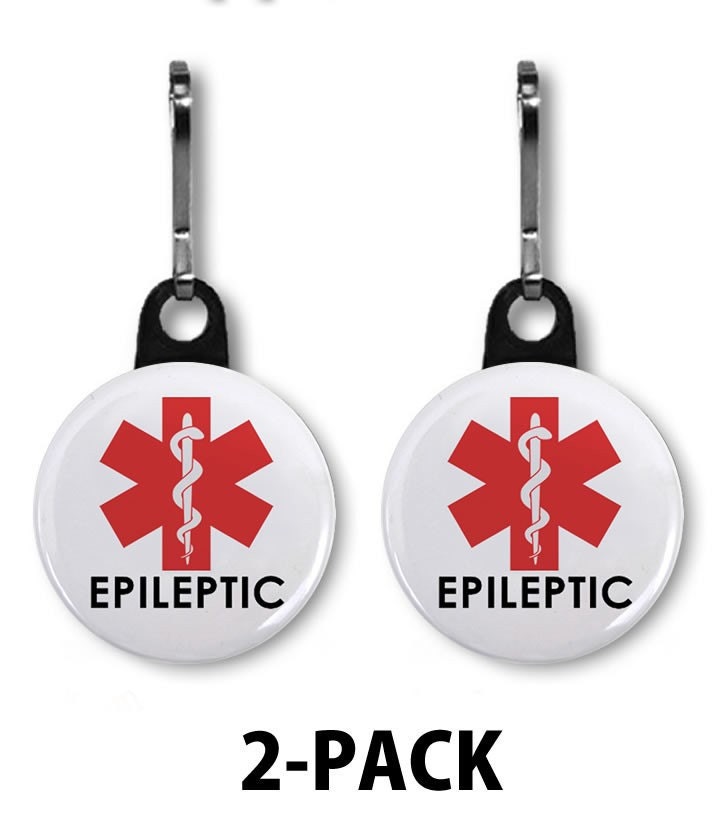 Epileptic Red Medical Alert Symbol 2Pack Zipper Pull Charms Etsy