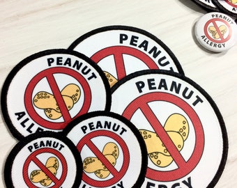 Allergy Alert Peanut Allergy Awareness Patch | I Have Allergies Patch For kids | Allergic to Peanuts Patches for Backpack | Diaper Bag Tag