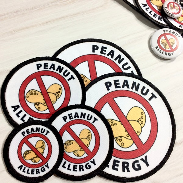 Allergy Alert Peanut Allergy Awareness Patch | I Have Allergies Patch For kids | Allergic to Peanuts Patches for Backpack | Diaper Bag Tag