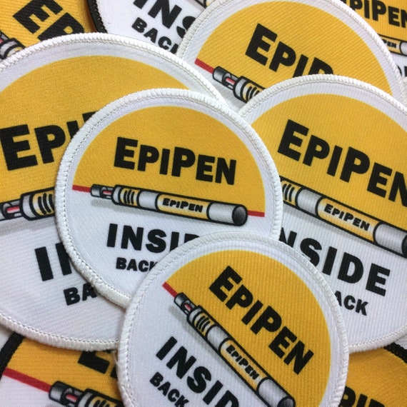Epipen Inside Back Pack Medical Alert Black Rim Symbol Patch Etsy