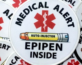 EpiPen Inside Medical Allergy Alert Patch YELLOW Senior Epinephrine Auto-injector | Holder Case Pouch Patches