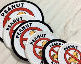 Peanut Allergy \ Food Allergy Alert Patch | Allergic to Peanuts Medical Alert patches for School Backpack Pouch Jacket Bag