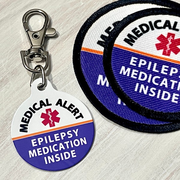 Epilepsy Medicine Bag Medical Alert Id Tag | Epilepsy Awareness | Medic Supply Bag | Epileptic Seizure Medication Inside | Bracelet Charm