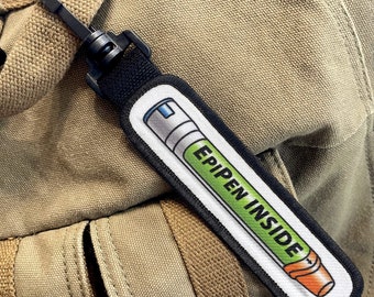 Epipen Inside Case Bag Medical Alert Tag For Kids Patch Tab for Backpack | Clip on Medication Inside Patch Tag | Kids Emergency Kit |