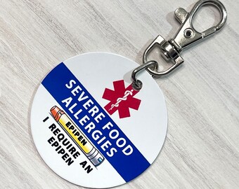 Alerta médica "Necesito un Epipen" Etiqueta de identificación de alergia alimentaria grave para bolsa de medicamentos, estuche de pluma epi, bolsa para andador/silla de ruedas, collar de pulsera