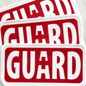 Lifeguard Patches for Halloween Costume, Life Guard Cosplay | Sew-on Shorts, Beach Bag Hoodie | Water Rescue Pool Attendant Sign