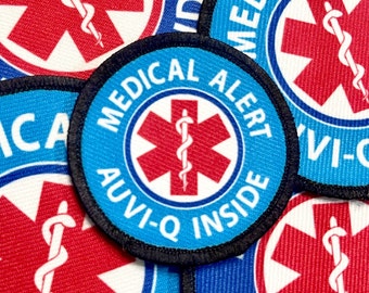 Auvi-q Inside Medical Alert Patch For Auto-Injectior pouch, Emergency Medicine Supply bag | Allergy Alert Patch for Backpack | Epi pen Patch