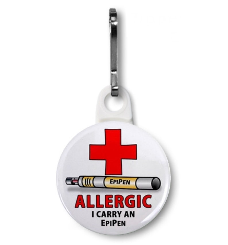 ALLERGIC I Carry an EPIPEN Medical Alert Zipper Pull Charm Etsy