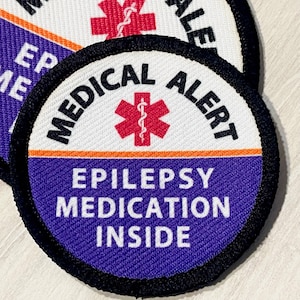 Epilepsy Medication Inside Medical Alert ID Medicine Supply Bag Charm First Aid Pouch Epileptic Seuzure Medic Alert Walker Bag Tote image 3