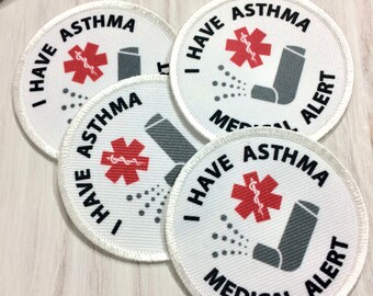 Inhaler Patch for Backpack, Asthma Awareness Medical Alert Patch, Medical patch for School, Uniform Patch, Pouch, Bag, Case Sew on Patches