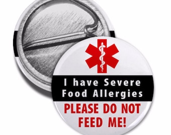Pin de alerta médica de alergia alimentaria grave / No me alimente