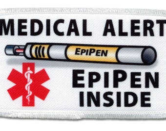 EpiPen Inside Patch | Medical Food Allergy Alert | patches for Pouch Holder Backpack | Sew on Patches