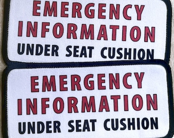 Emergency Information Patches Medical Alert Under Seat Cushion