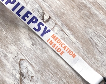 Epilepsy Seizure Medication Case Bag Holder Strap Medical Alert Wristlet Keyfob Lanyard
