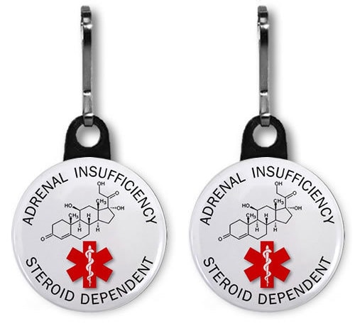 Adrenal Insufficiency/ Steroid Dependent 2 pack of Zipper Pull Charms…