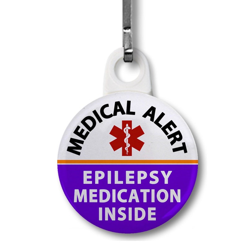 Epilepsy Medication Inside Medical Alert ID Medicine Supply Bag Charm First Aid Pouch Epileptic Seuzure Medic Alert Walker Bag Tote image 4