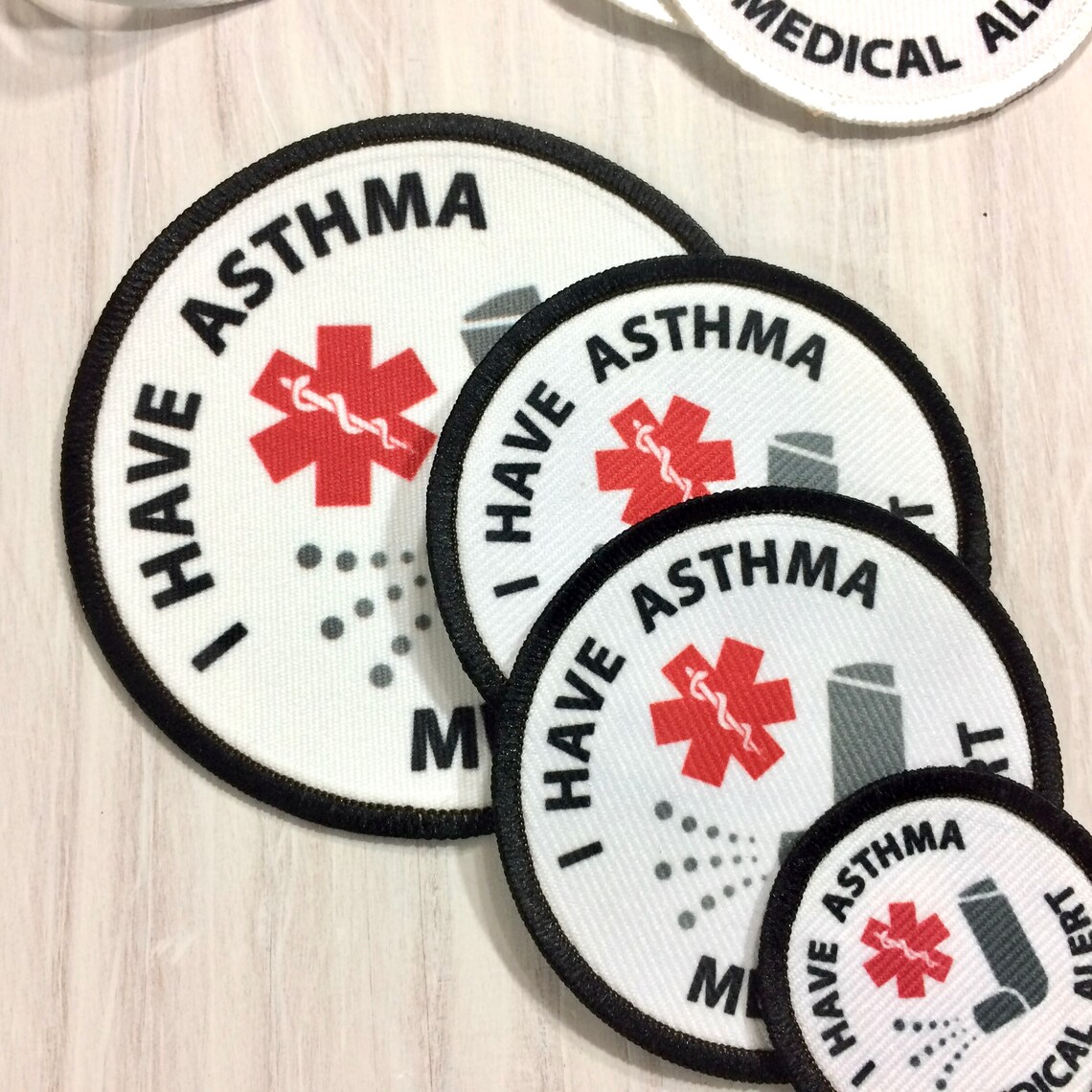 I Have Asthma Inhaler Inside Patch Medical / Allergy Alert | Etsy