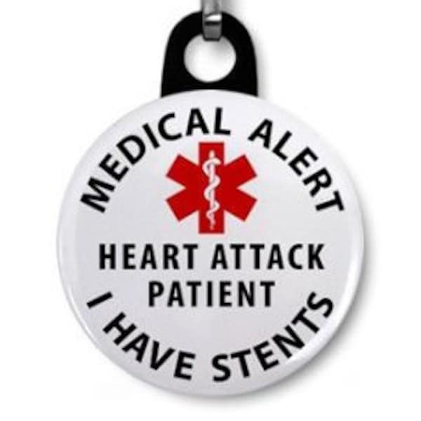 Medical Alert Heart Patient Keychain Fob Zipper Pull Charm I Have Stents Medical Alert Coronary Bypass surgery Angioplasty Tag