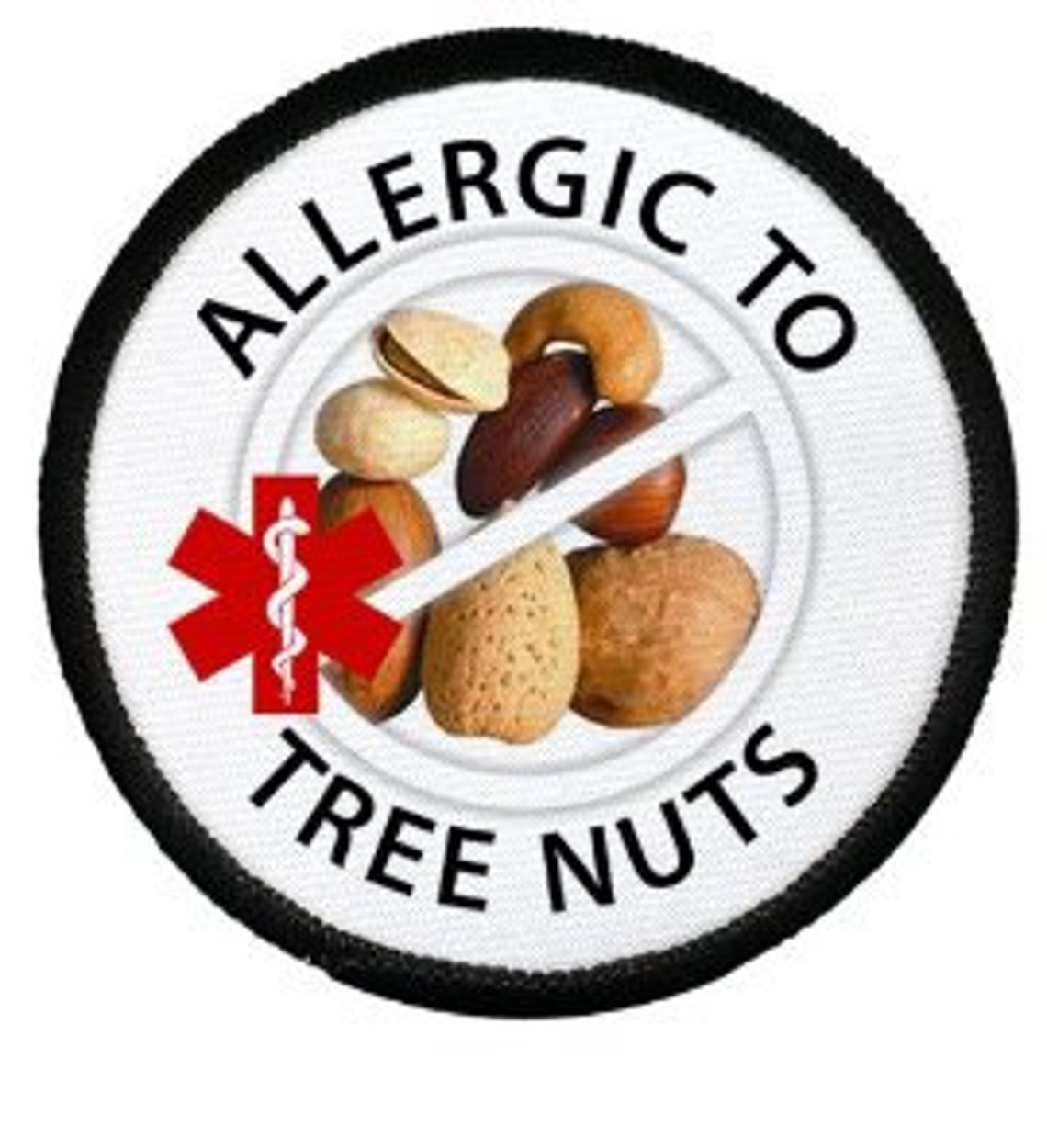 Allergic to Tree Nuts Allergy Alert Patch / Food Allergies Etsy