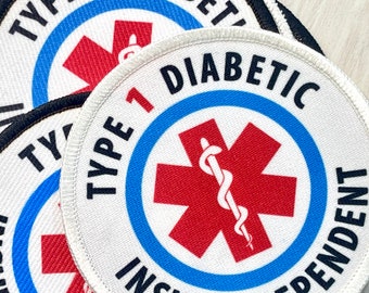 Type 1 Diabetes Medical Alert Patch, Insulin Dependent, Backpack Bag Patch