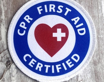 First Aid CPR Patch for Backpack VELCRO® Brand Hook Fastener or Sew-on Option