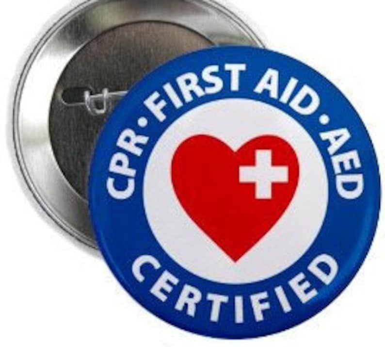 CPR First Aid AED Certified Heroes Pinback Button Badge (choose Size ...