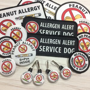Allergic to Eggs Pin Egg Allergy Medical Alert Pin Medical Information No Eggs Pinback Button Badge Choose Size image 3