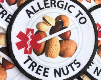 Tree Nuts Allergy Alert Patch, Medical Sew-on Badge