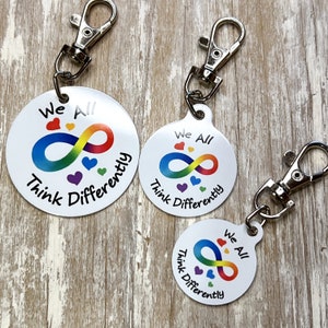 Autism Awareness Key Chain Charm or Clip on | Actually Autistic | Neurodivergent Neurodiversity