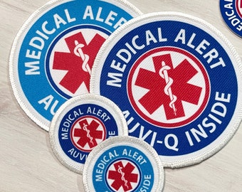 Auvi-q Inside Medical Alert Patch For Auto-Injectior pouch, Emergency Medicine Supply bag | Allergy Alert Patches for Backpack