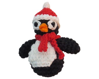 Jingle Bell/Rattle Penguin Cat Toy - With or Without Scarf