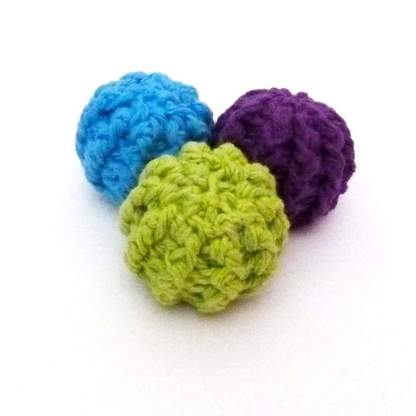 Small Squeaker Balls Tiny Dog Toys - Set of 3 - Choose Your Colors