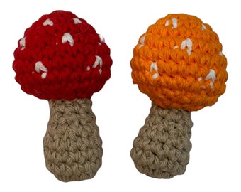 Mushroom Catnip, Jingle Bell or Rattle Cat Toys - Choose Your Colors