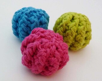 Kitty Catnip Balls Cat Toy - Choose Your Colors - Set of 3