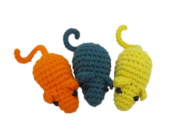 Squeaker Mice Dog Toys - Set of 3 - Choose Your Colors