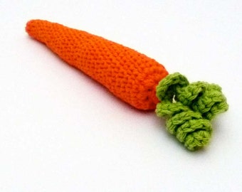 Large Catnip, Jingle Bell or Rattle Carrot Toy with Curlicue Stems - Choose Your Color