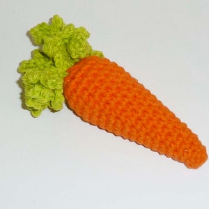 Small Kitty Catnip, Jingle Bell or Rattle Carrot with Long Curly Leaves Cat Toy - Choose Your Color