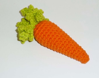 Small Kitty Catnip, Jingle Bell or Rattle Carrot with Long Curly Leaves Cat Toy - Choose Your Color